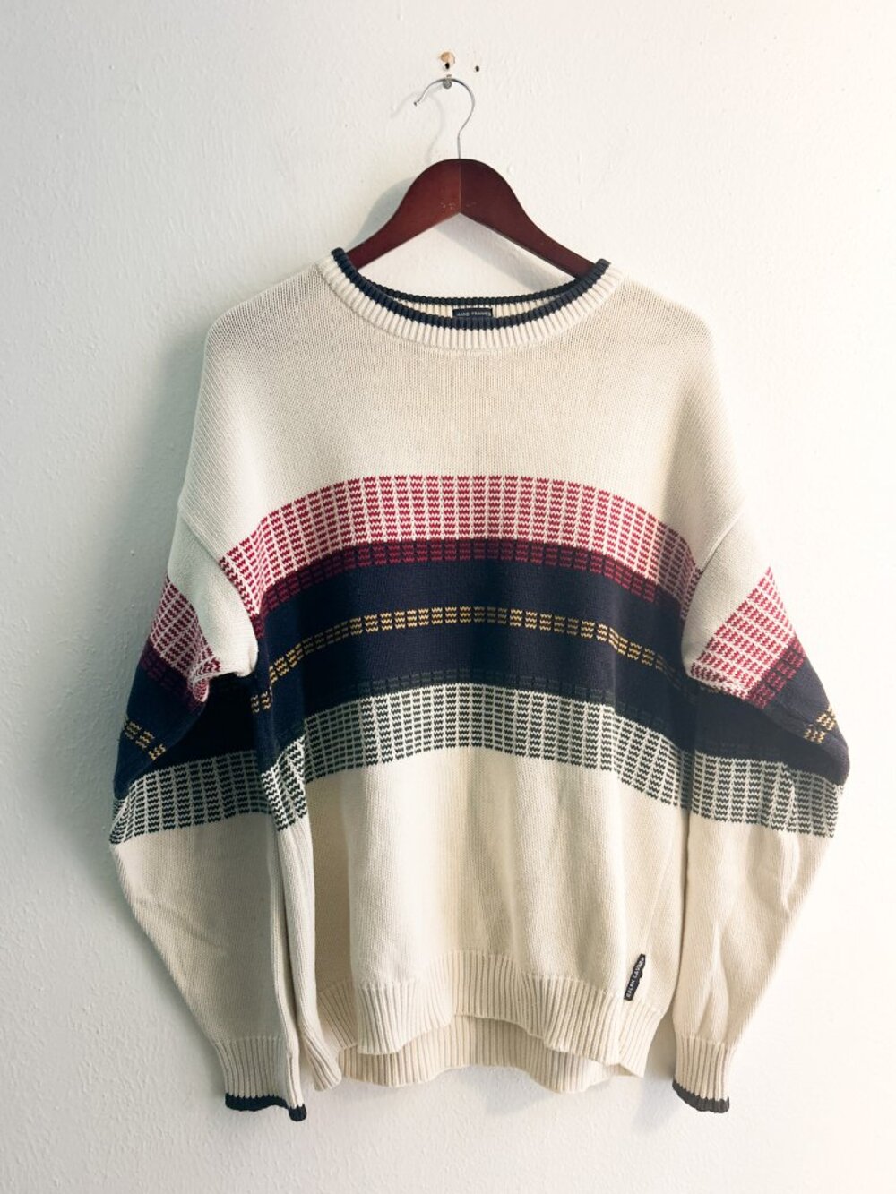 Vintage 80s/90s Ralph Lauren CHAPS Knit Crewneck Red/Navy  Colorblock Sweater